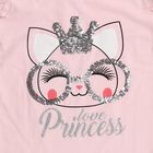 Girls Light Pink Cotton Round Neck Casual T-Shirt, Light Pink, small image number null