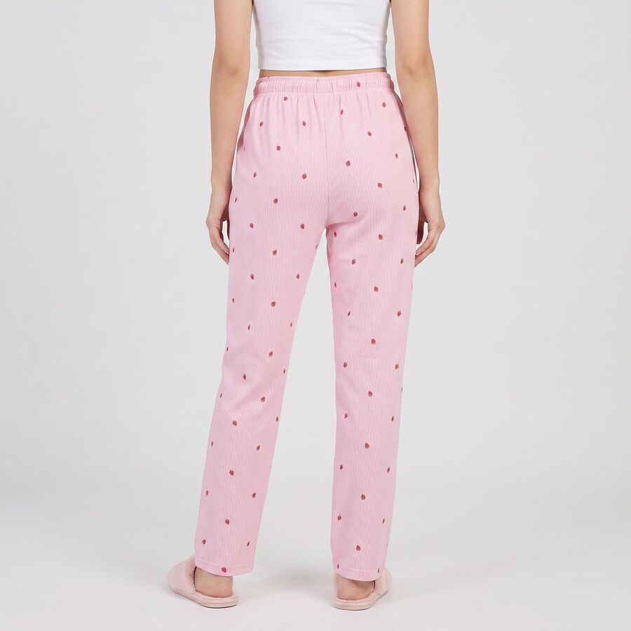 Women's Off White Straight Fit Strawberry Lounge Pyjama, ऑफ व्हाइट, large