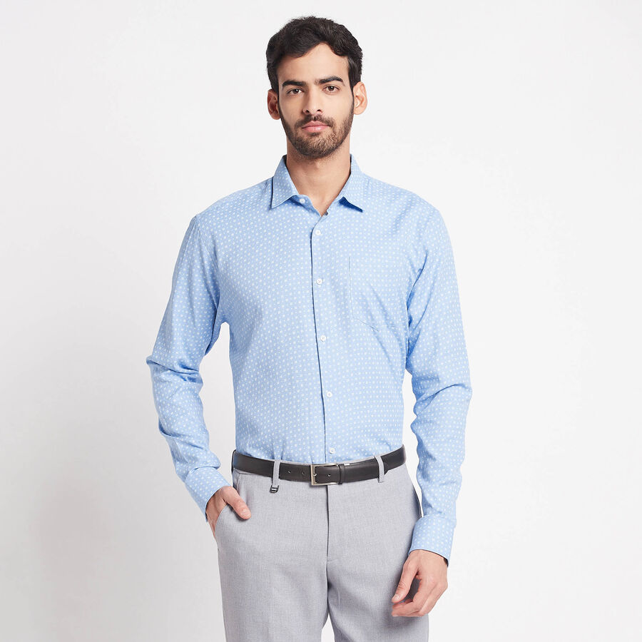 Printed Formal Shirt, Light Blue, large image number null