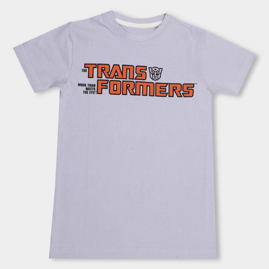 Boys' 100% Cotton Half Sleeves T-Shirt, Light Blue, large image number null