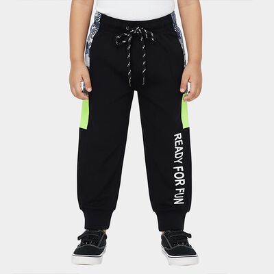 Boys' Navy Regular-fit Typography Printed Pyjama