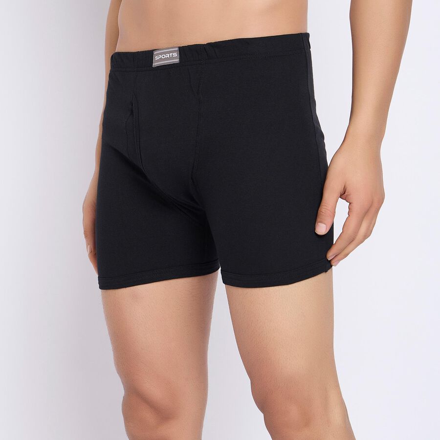 Men's 100% Cotton Trunks, काला, large image number null