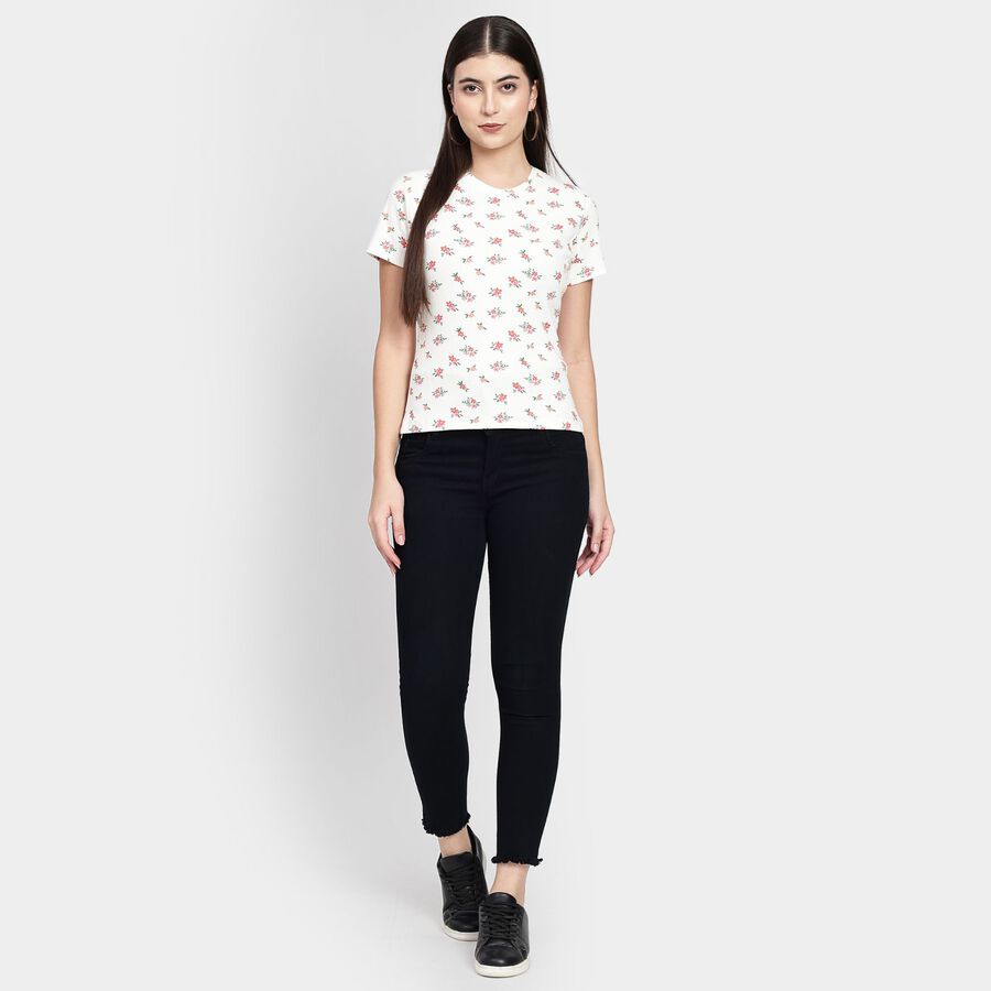 Ladies' Round Neck T-Shirt, White, large image number null
