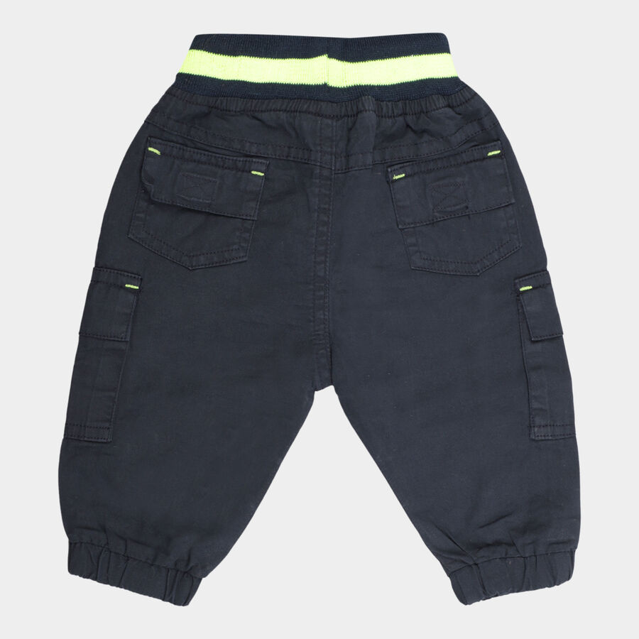 Infants Cotton Solid Trousers, Navy Blue, large image number null