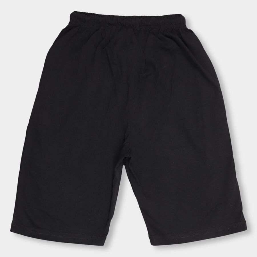 Boys' Jet Black Cross Pocket Jamaican Shorts, Black, large image number null