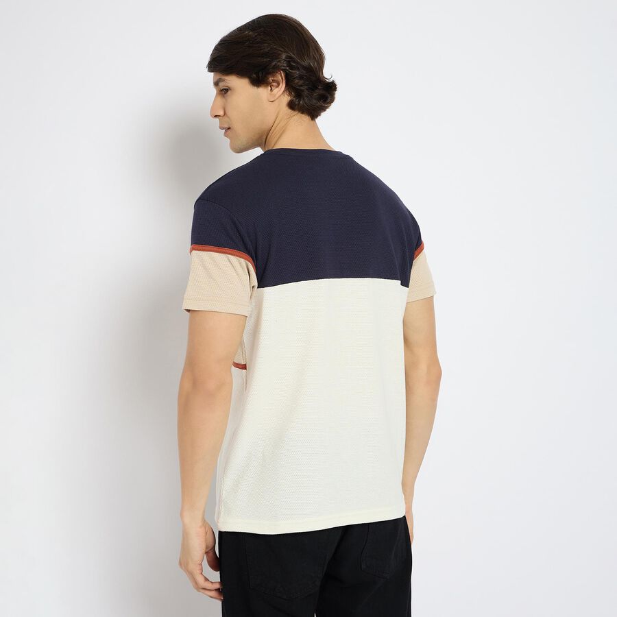 Men's Round Neck Half Sleeves T-Shirt , गहरा पीला, large