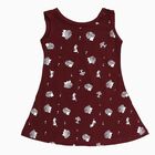 Girls' Maroon Printed Sleeveless A-Line Frock, Wine, small image number null