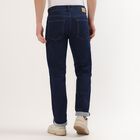 Men's Deep Midnight Navy Blue Slim Fit Washed Jeans, Dark Blue, small