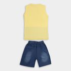 Boys' 100% Cotton Woven Baba Suit , Yellow, small image number null