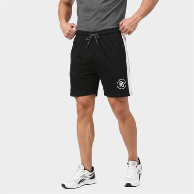 Men's Black Regular Fit Side-Panel Bermuda Shorts