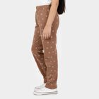 Girls' Brown Cotton Blend Solid Pyjama, Brown, small