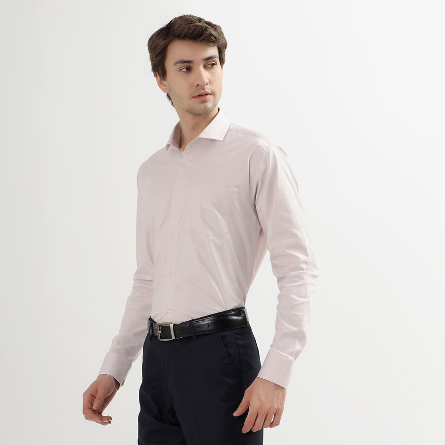 Men's Light Pink Cut Away Collar Slim Fit Formal Shirt, Pink, large image number null