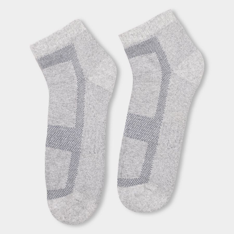 Men's Dark Navy Blue and Charcoal Black Cotton Blend Geometric Pattern Socks, Navy Blue, large image number null