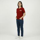 Women Rust Cotton Round Neck Casual T-Shirt, Rust, small