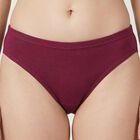 Women's Wine High-Cut Cotton Panty, Wine, small