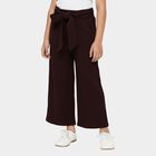 Girls' Wine Regular Fit Heart Printed Pyjama, वाइन, small