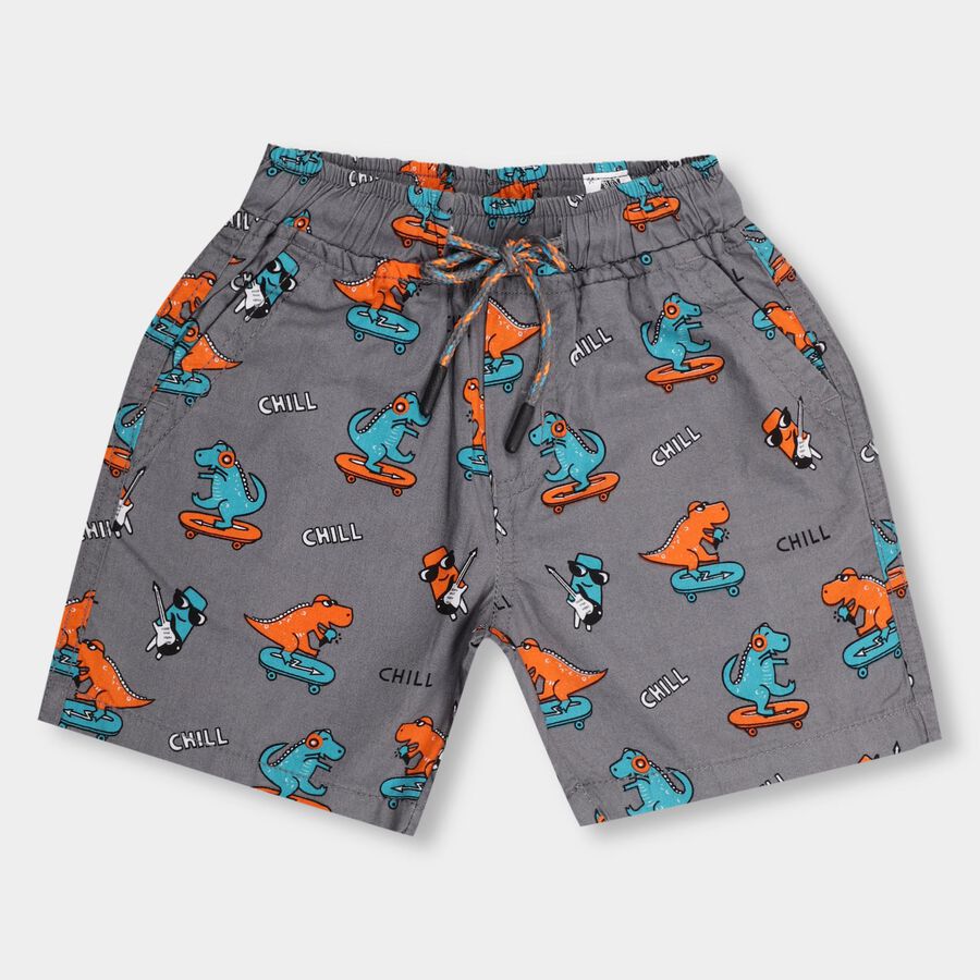 Boys' 100% Cotton Bermudas, Light Grey, large image number null