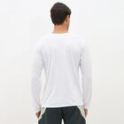 Men's Bright White Round Neck Full Sleeve T-Shirt, White, small image number null