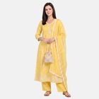 Women's Yellow Embroidered Ethnic Set, Yellow, small