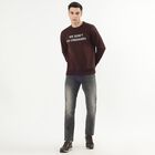 Men's Deep Brown Crew Neck Casual Sweatshirt, भूरा, small image number null