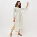 Women's Ivory Round Neck Embroidered Kurta, Off White, small image number null