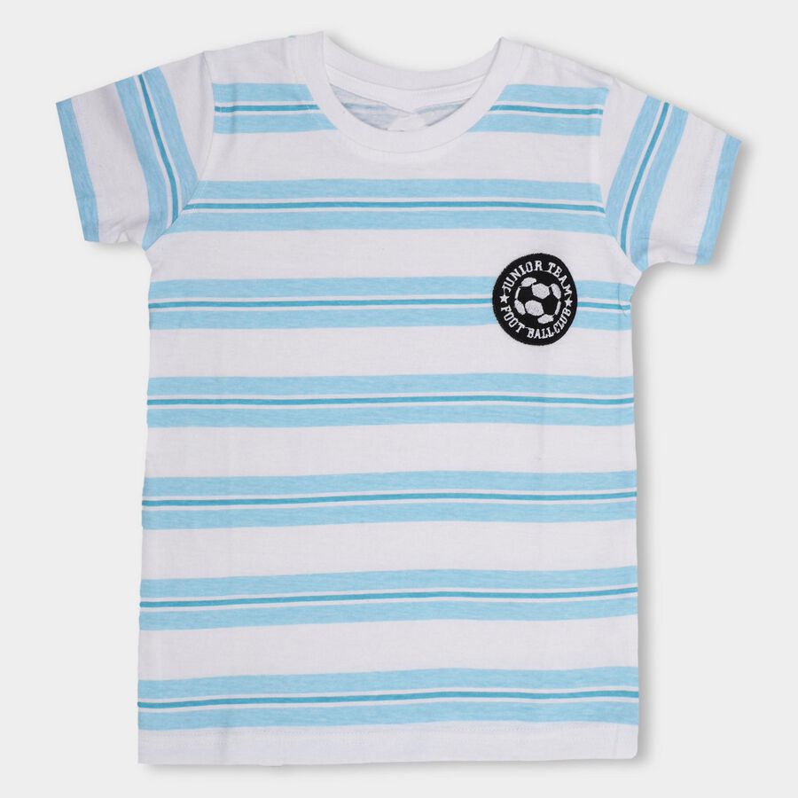 Boys' 100% Cotton Half Sleeves T-Shirt , Light Blue, large image number null