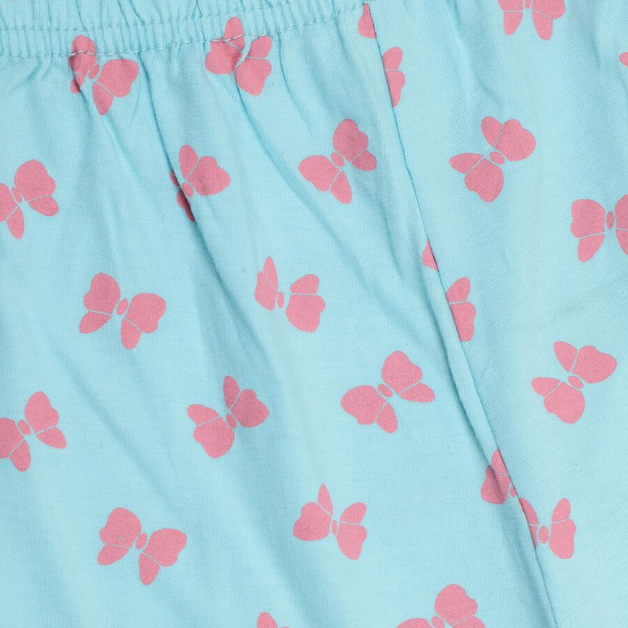 Girls' 100% Cotton Capri, Aqua, large image number null