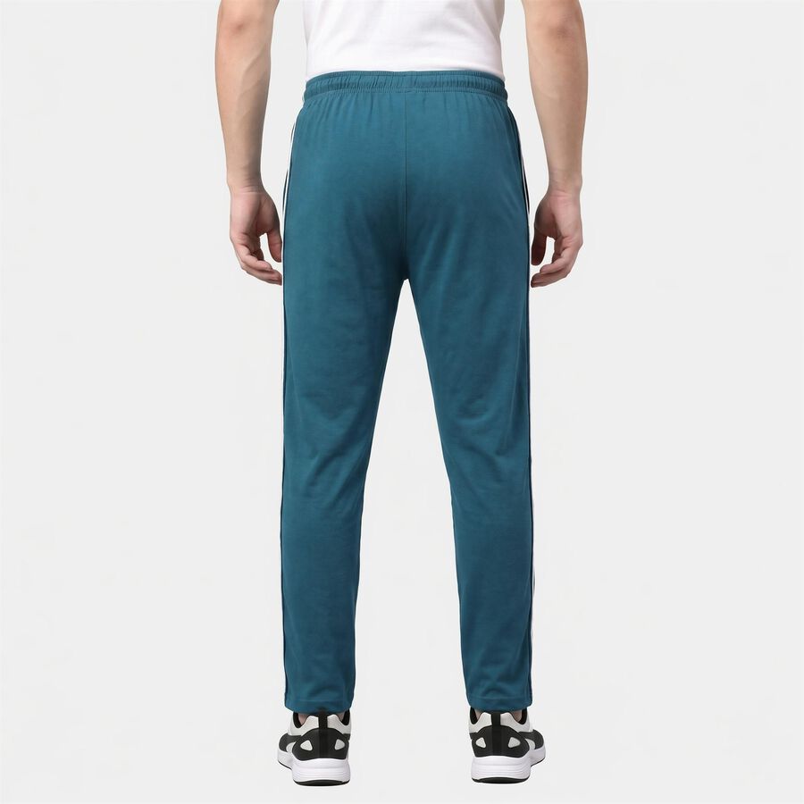 Men's Teal Regular Fit Side-Striped Track Pants, Teal Blue, large