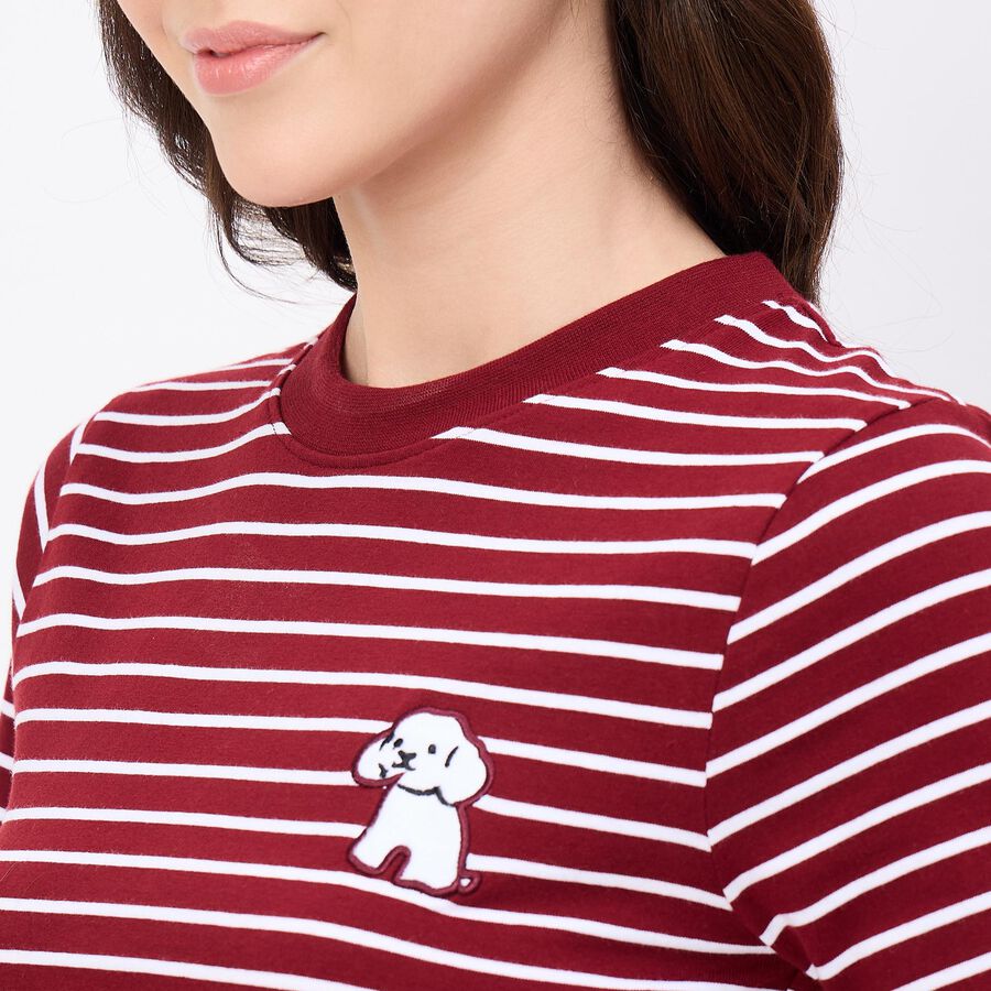 Women's RST Cotton Round Neck Casual T-Shirt, Rust, large