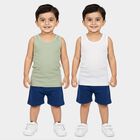 Boys Mint Green Cotton Round Neck Waistcoat Vest, हल्का हरा, small