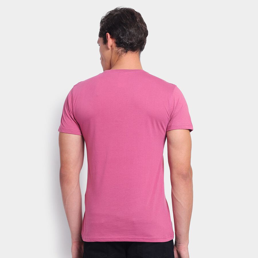 Men's Round Neck Half Sleeves T-Shirt, Light Pink, large image number null