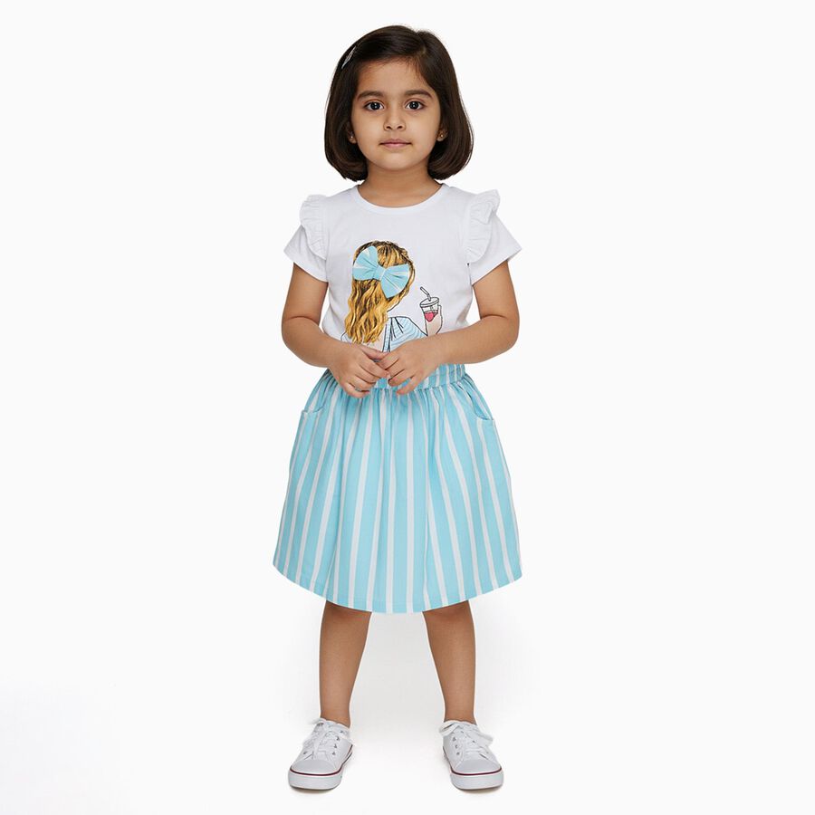 Girls' Top Skirt, Aqua, large image number null