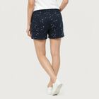 Women's Navy Blue Regular Fit Star Print Shorts, नेवी ब्लू, small
