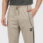 Men's Grey Tapered Fit Side-Striped Track Pants, Light Grey, small