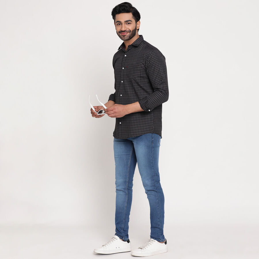 Checks Casual Shirt, Navy Blue, large image number null