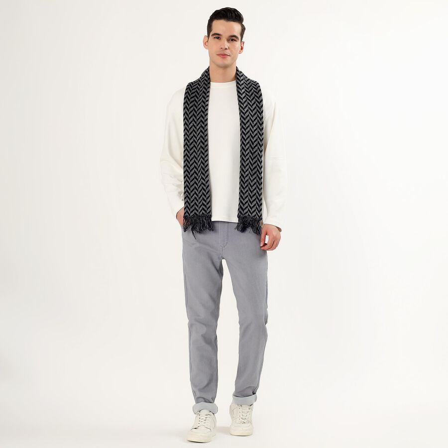 Men's Muffler, काला, large image number null