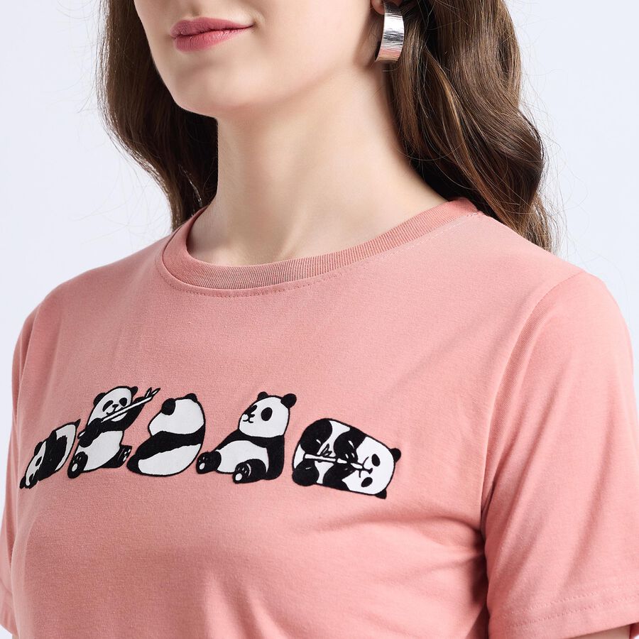 Ladies' Round Neck T-Shirt , Pink, large image number null