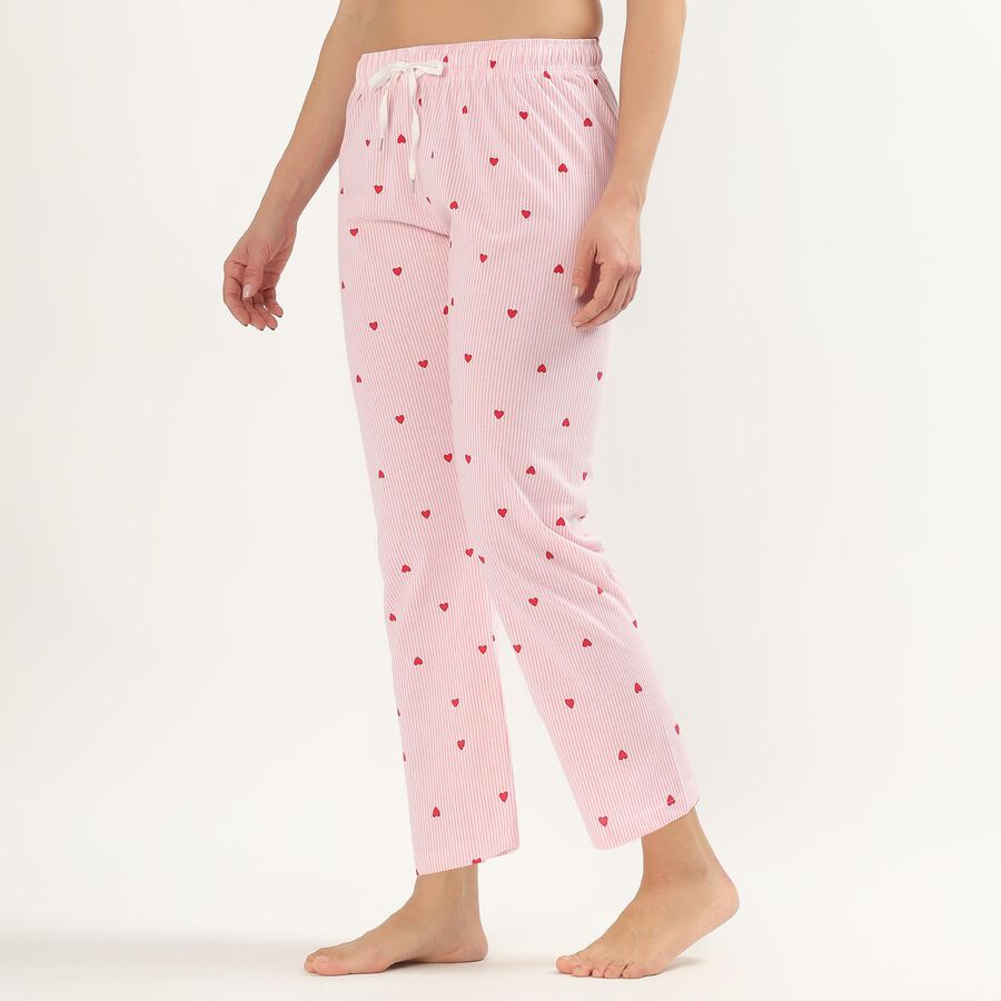 Women's Pink Regular Fit Solid Pyjama, हल्का गुलाबी, large
