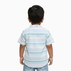 Infants Light Aqua Blue Cotton Half Sleeve Mandarin Collar Casual Shirt, Light Green, small image number null