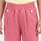 Girls Pink Wide Leg Elastic Waist Trousers, Pink, small