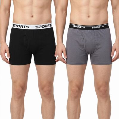 Men's Black Regular Fit Solid Trunks