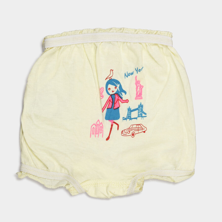 Girls Cotton Printed Bloomer, Yellow, large image number null