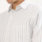 Men's Light Grey Classic Formal Shirt, Light Grey, small