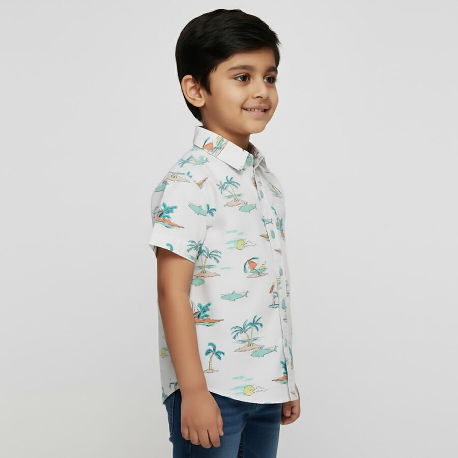 Boys' 100% Cotton Casual Shirt, Light Blue, large image number null