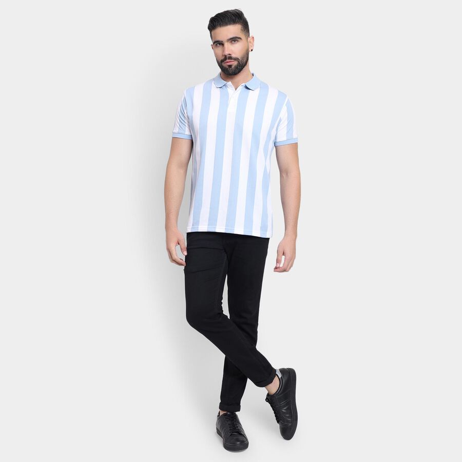 Men's Collared Half Sleeves T-Shirt , हल्का नीला, large image number null