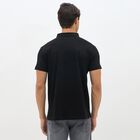 Men's Jet Black Cotton Polo Collar Classic T-Shirt, Black, small