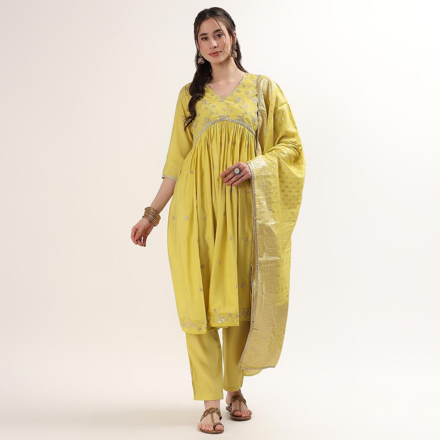 Women's Mint Mandarin Collar Printed Kurta, हल्का हरा, large