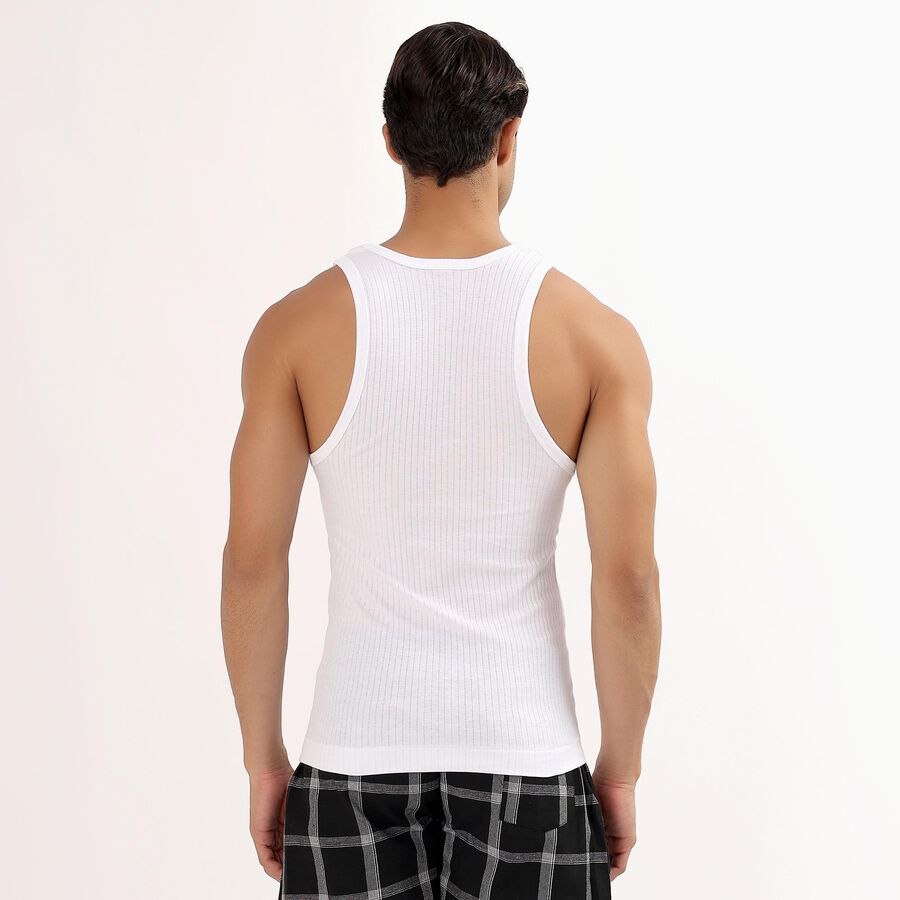Men's 100% Cotton Vest (Pack of 2), सफ़ेद, large image number null