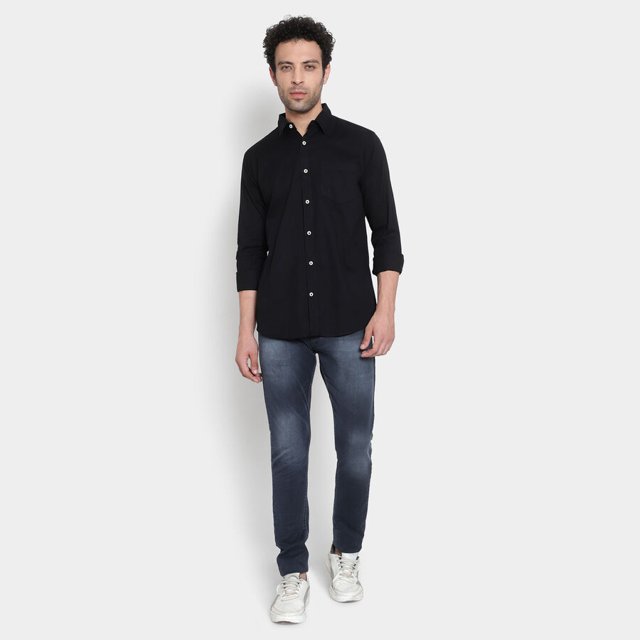 Cotton Solid Formal Shirt, Black, large image number null