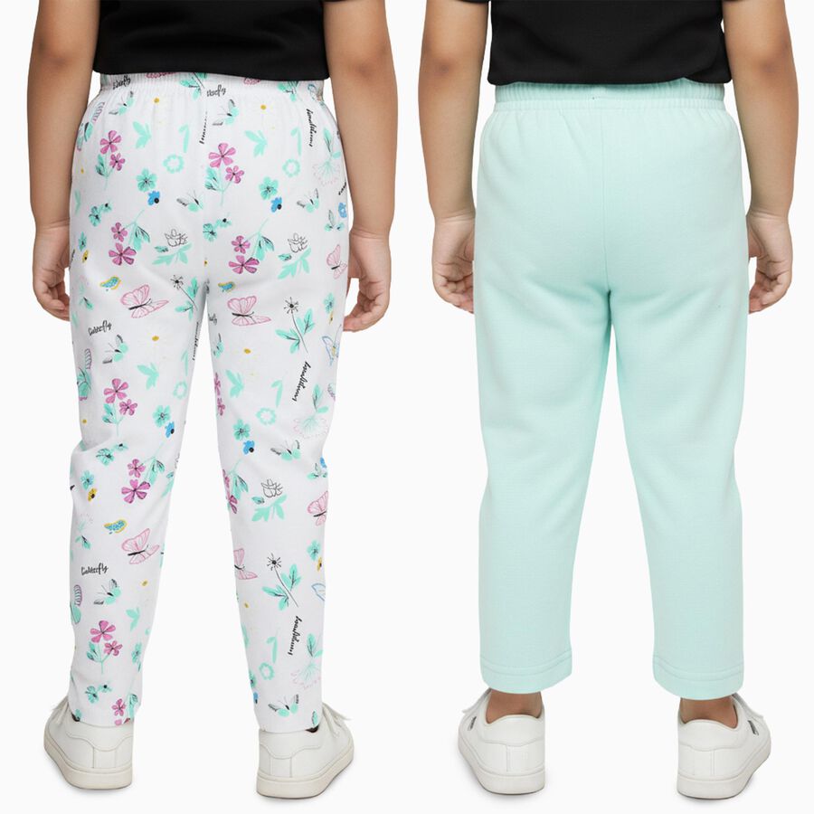 Infants White and Mint Green Cotton Printed Pyjama Set, हल्का हरा, large image number null